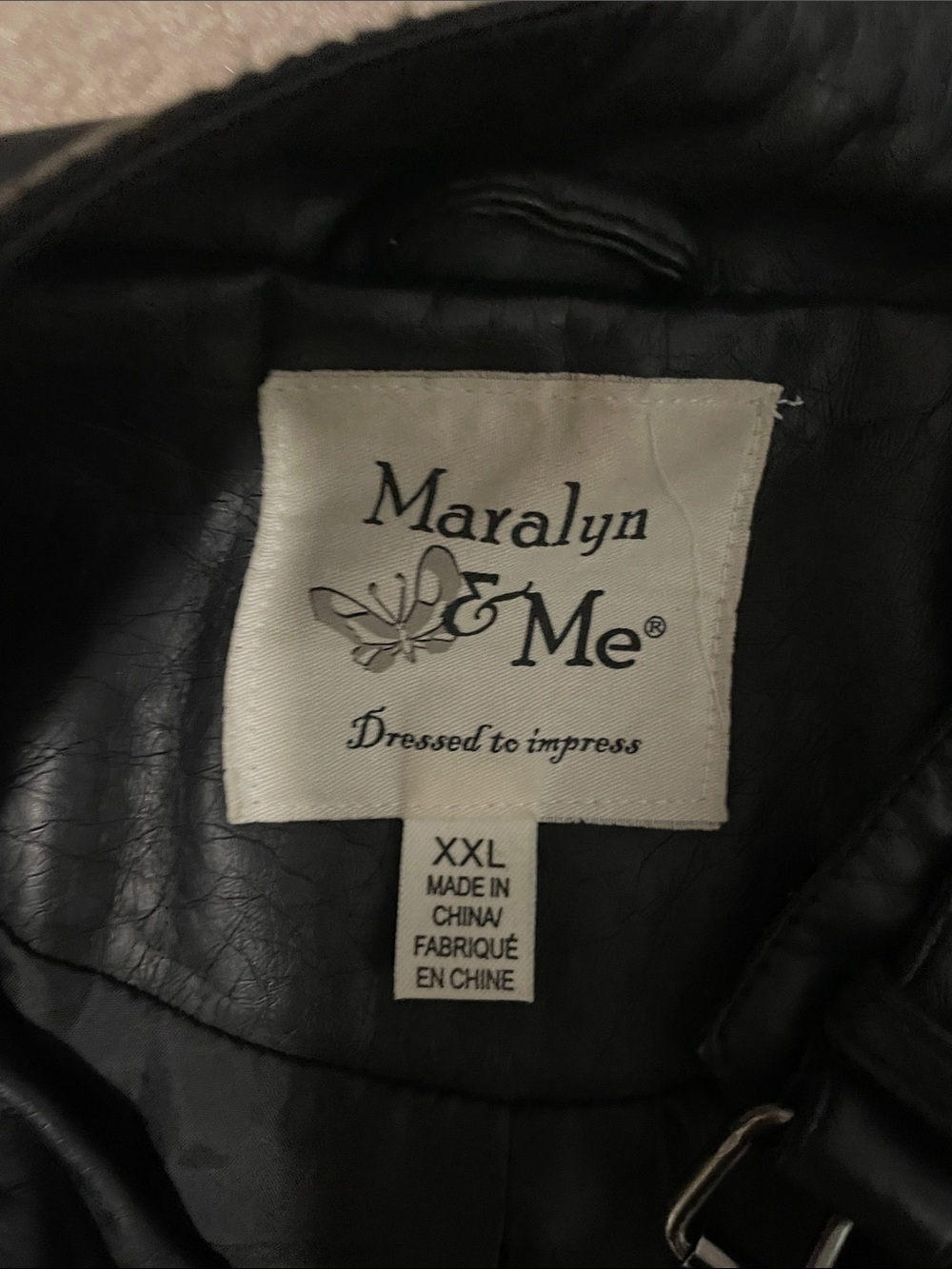 Maralyn & Me Black Faux Leather Moto Jacket - Picture 2 of 5